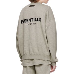ESSENTIALS GREY CREWNECK SWEATSHIRT